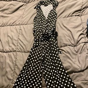 Black and white polka dot jumpsuit